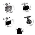 Retro Men's Cufflinks Set - 4 Stylish Pairs