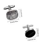 Men's Stainless Steel Cufflinks Set - Black & Retro