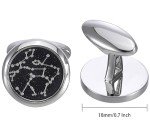 Sky Constellation Pattern Men's Silver Cufflinks Set