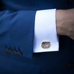 Men's Stainless Steel Cufflinks Set - Black & Retro