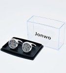 Sky Constellation Pattern Men's Silver Cufflinks Set