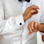 Men's Classic Black & Silver Cufflink Set