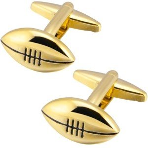 Gold Football Cufflinks for Men - Classic Style