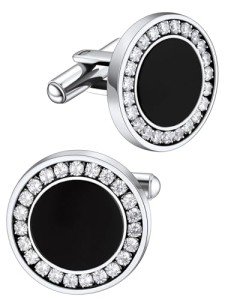 Men's Polished Stainless Steel Tuxedo Cufflinks Set