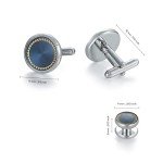 UJOY Men's Blue Cufflinks and Studs Set