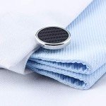 Men's Carbon Fiber Cufflinks and Tuxedo Stud Set