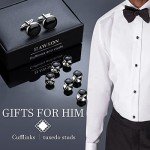 HAWSON Men's Metal Cufflinks and Tuxedo Studs Set