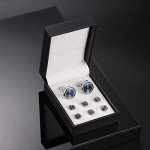 UJOY Men's Blue Cufflinks and Studs Set