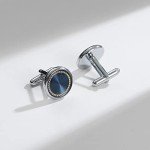 UJOY Men's Blue Cufflinks and Studs Set