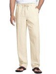 Men's Lightweight Linen Dress Pants - Light Khaki