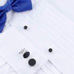 Men's Carbon Fiber Cufflinks and Tuxedo Stud Set