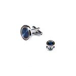 UJOY Men's Blue Cufflinks and Studs Set