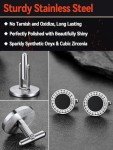 Men's Polished Stainless Steel Tuxedo Cufflinks Set