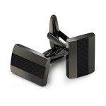 Mr.Van Carbon Fiber Rhodium Plated Cufflinks Set