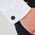 Men's Stainless Steel Tuxedo Shirt Cufflinks Set
