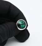 Green Crystal Men's Cufflinks in Gift Case