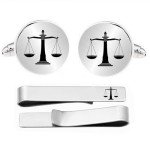 Justice Scales Cufflinks and Tie Clip Set