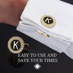 Stylish 18K Gold Tone Initial Cufflinks for Men