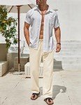 Men's Lightweight Linen Dress Pants - Light Khaki