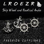 Nautical Anchor and Ship Wheel Cufflinks for Men