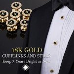 Stylish 18K Gold Tone Initial Cufflinks for Men