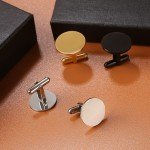 Classic Stainless Steel Cufflinks for Men