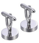 Men's Dark Blue Circle Mother of Pearl Cufflinks