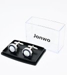 Men's Dark Blue Circle Mother of Pearl Cufflinks