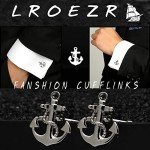 Nautical Anchor and Ship Wheel Cufflinks for Men