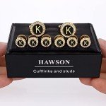 Stylish 18K Gold Tone Initial Cufflinks for Men