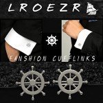 Nautical Anchor and Ship Wheel Cufflinks for Men