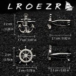 Nautical Anchor and Ship Wheel Cufflinks for Men