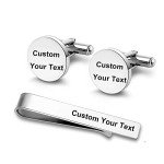 Custom Engraved Cufflinks and Tie Clip Set