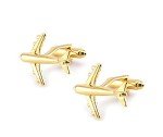 Gold Airliner Plane Cuff Links for Men