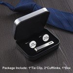 Custom Engraved Cufflinks and Tie Clip Set