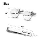 Custom Engraved Cufflinks and Tie Clip Set