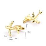 Gold Airliner Plane Cuff Links for Men