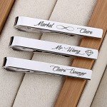 Custom Engraved Cufflinks and Tie Clip Set