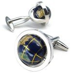 Men's Globe Shirt Cufflinks Set with Gift Bag