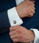 Stylish Iridescent Round Cufflinks for Men