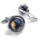 Men's Globe Shirt Cufflinks Set with Gift Bag