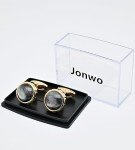 Stylish Iridescent Round Cufflinks for Men