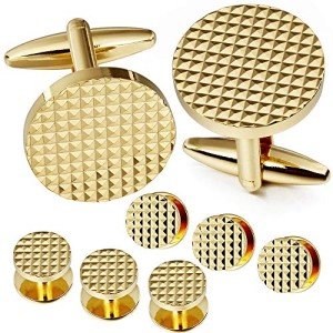 Stylish Silver/Gold Cufflinks and Tuxedo Studs