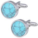 Natural Turquoise Stone Cufflinks for Men