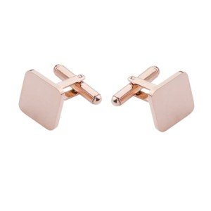 Men's Rose Gold Stainless Steel Cufflinks for Events