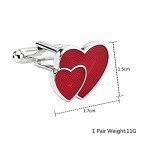 Red Men's Cufflink Shirt with Heart Cufflinks