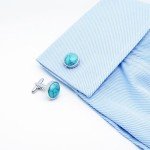 Natural Turquoise Stone Cufflinks for Men