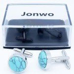 Natural Turquoise Stone Cufflinks for Men