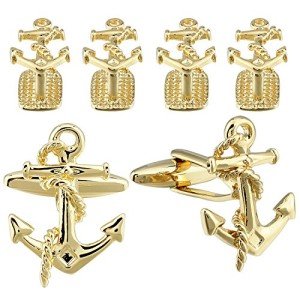 HAWSON Silver/Gold Cufflinks and Shirt Studs Set
