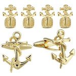 HAWSON Silver/Gold Cufflinks and Shirt Studs Set